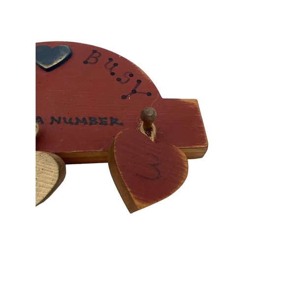 Mom's Busy Please Take a Number Wall Hanging Handmade Wood 8.75" x 4" - Picture 4 of 5